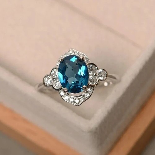 Natürlicher blautopas ring - blautopas-ring,, 6