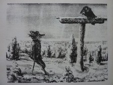 A.PAUL WEBER - Zink / Strichätzung 1974 "Der Wegweiser" !!