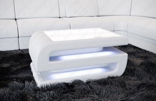 Leder couchtisch beistelltisch - couchtisch,