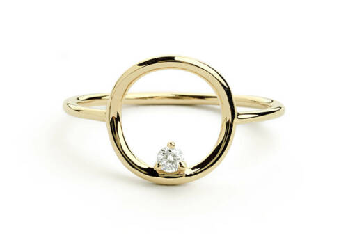 Diamant solitär goldring - solitär, 1