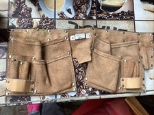 Werkzeugtasche Alt Vintage Echtes Leder Braun Sammler Rotes Kreuz Tapeholder 