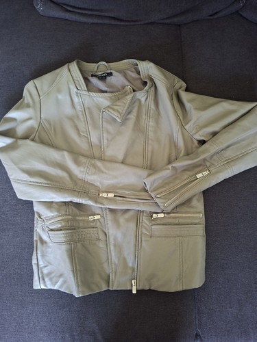 Damen jacke lederoptik hell - jacke,