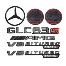 Für Mercedes Benz GLC63s AMG V8 BITURBO 4MATIC+ Sterne Embleme Badge Auto NEW