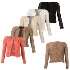 BOLERO JACKE BLAZER  BRAUTSTOLA  STOFF --- SPITZE LANGARM EDEL art.312