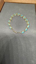 14K Gold Türkis Armband 6,5"