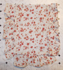 Eaglemoss Tagesdecke m. Rüsche Rotbraun Geblümt für Bett 16x11cm Dorf-Puppenhaus