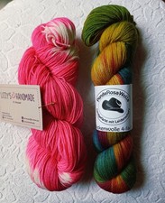 Sockenwolle 4fach, hochwertige Strangwolle, je ca 100g 