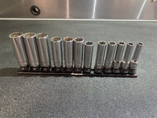 SNAP-ON 3/8" Antrieb tiefer Steckschlüsselsatz auf Schnellspannschiene