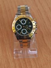 Pryngeps Le Mans Gold Automatic ETA 7750 Valjoux watch Swiss Made Green Dial