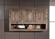 Hängeschrank Holz Sheesham grau 115x70 indischer Palisander Massivholzschrank