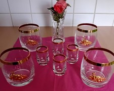 Gläserset nie benutzt 4 Whisky und 4 Schnapsgläser vergoldet zu verkaufen