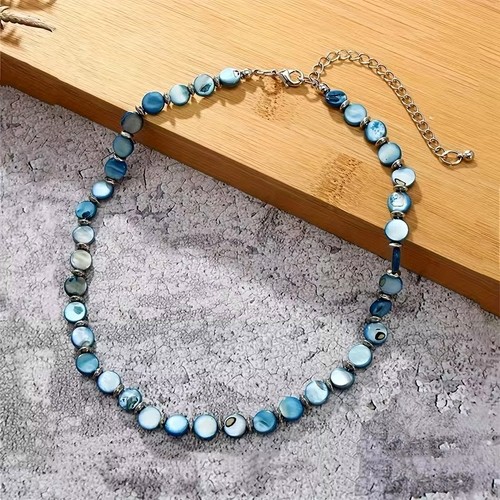 Perlmutt dunkelblau collier - perlmutt,