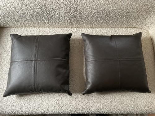 Sofakissen nappaleder braun - 2,
