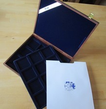 Münzkassette 27 x 23 x 3,5 cm Holz 2 Ebenen