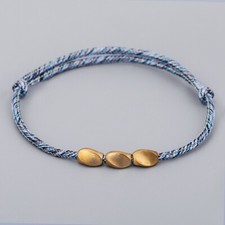 Einfaches Tibetisches Messingperlenarmband Glücksarmband