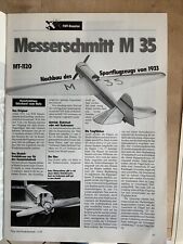 Bauplan für Elektroflugzeug Messerschmitt M35, 170 Cm Spannweite