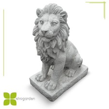 Sitzender Löwe Lion Skulptur 1128 Steinfigur Steinguss Deko Schmuck Figur H-33cm