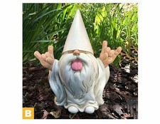 Frecher Gartenzwerg Let´s Rock Zwerg Zauberer Gartenfigur Gartendeko Dekofigur
