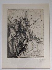 Horst Janssen, "Selbst in Kopfweiden", Kaltnadelradierung 1975, signiert