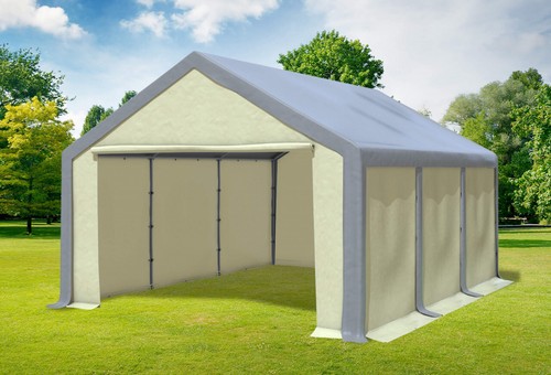 Partyzelt 4x6m grau beige pvc - partyzelt,