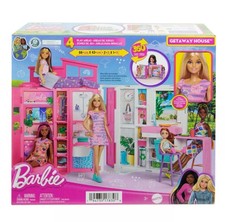 Barbie Ferienhaus Mattel Puppenhaus Strandhaus Traumhaus + Puppe + Zubehör HRJ77