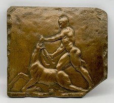 ❗️Antikes Heroenrelief des Herkules -Patinierter Gips- Chrysapha-Relief Berlin❗️