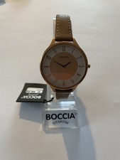 Boccia Damen Armbanduhr Rose' Lederarmband  NEU