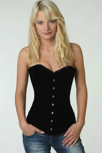 Corsage korsett schwarz samt - korsett,