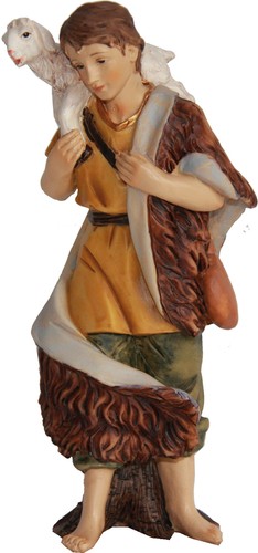 Krippenfigur hirte mit schaf - mit,