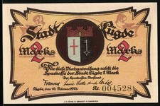 Notgeld Lügde 1921, 2 Mark