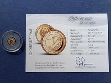 Senegal 250 Francs CFA Goldmünze .9999 Gold 0,5 Gramm Luft bewegt Paragliding PP