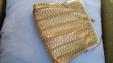 goldfarbene Handtasche, Abendtasche Glitzer, Clutch, ca. 18x18 cm