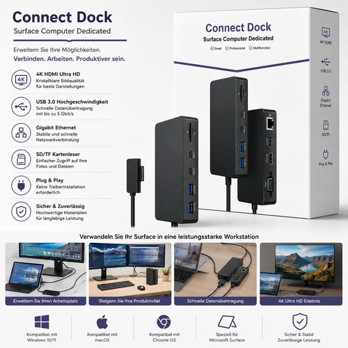Surface docking station - docking, |