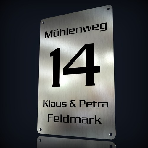 Edelstahl hausnummernschild - edelstahl,
