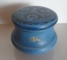 * THOMS HANDARBEIT STUDIO KERAMIK Deckeldose BLAU 60ER 70er VINTAGE