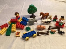 Duplo Steine Lego Bauernhof Zoo Tiere Platten Steine  Figuren Platte Konvolut