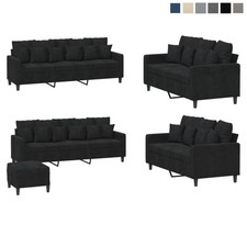 2-tlg./3-tlg. Sofagarnitur mit Kissen Samt Loungesofa Relaxsofa Wohnzimmer Sofa