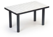 Blumen-Pflanzen-Beistell-Tisch 70er Jahre Keramik-Kacheln Brutalismus Vintage 