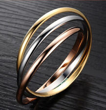 Edelstahl Triple Ring dreifach dreier 3 in 1 silber oder tri color Partnerring