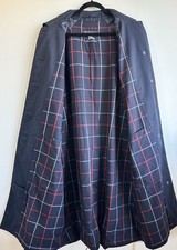 Burberrys London Vintage Trenchcoat Navy 16 Petite Pre-1999 Label, Iconic Check