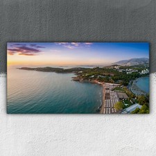 Strand Blick bei Sonnenuntergang 100x50 Leinwand Wandbilder XXL Canvas