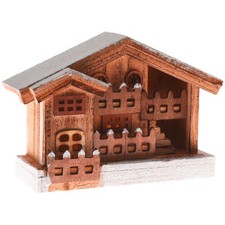 LED Holzhütte 23cm beleuchtet