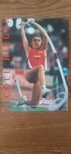 Nicole Rieger Autogrammkarte unsigniert Leichtathletik Stabhochsprung Asics