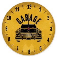 Garage Auto Wanduhr aus Alu in