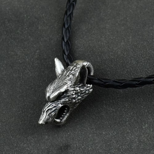 Wikinger wolfskopf halskette - wikinger,