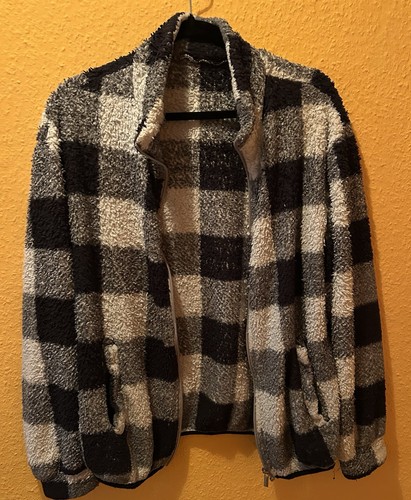 Karierte fleecejacke lang xl - fleecejacke,