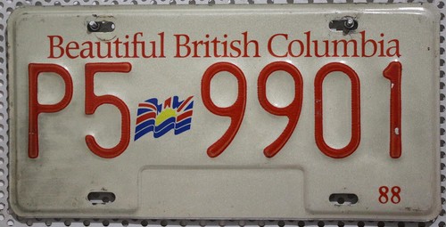 British columbia nummernschild - british,