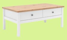 Bergen Landhaus Couchtisch mit Schubkästen Wohnzimmertisch weiß eiche günstig