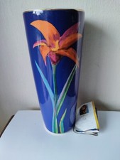 Goebel Vase Design Mara Blau Gold Porzellan 29 cm hoch