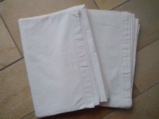 2 alte Betttücher- Bettuch - Bettlaken- weiß- Hohlsaum- Halbleinen Baumwolle